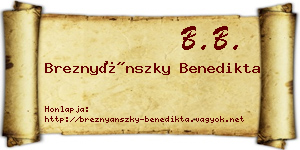 Breznyánszky Benedikta névjegykártya